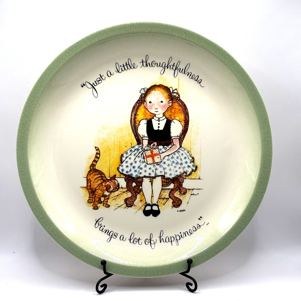 Holly Hobbie Collector Plate Vtg 1970s Just A Little Thoughtfulness